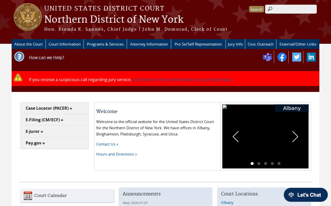 Oswego County federal criminal court records source
