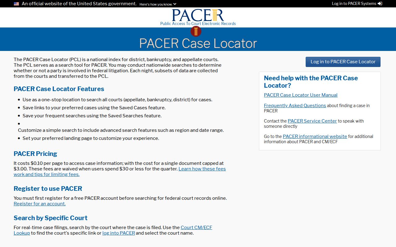 Oswego County criminal court records PACER Case Locator